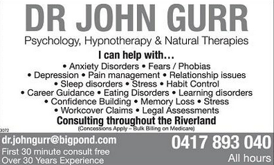 John Gurr Psychologist and Hypnotherapist Riverland SA Oakden